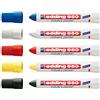 edding Pennarello speciale 950 industry painter, 10 mm | (5 pennarelli, nero, rosso, blu, bianco, giallo)