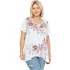 LEEBE Donna Taglie Forti - Maglietta Manica Corta con Orlo Stile Hi-Lo (1XL-5XL) (3XL (56-58), Floreale)