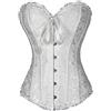 PhilaeEC Corsetto da donna con lacci, motivo floreale, lingerie in pizzo, guêpière, in taglie forti, bianco, 4XL