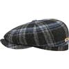 Stetson Coppola Hatteras Shadow Plaid Donna/Uomo - Berretto Newsboy Cappellino in Lana con Visiera, Fodera Autunno/Inverno - L (58-59 cm) Blu