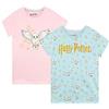 Harry Potter Maglietta Hedwig per Ragazze Confezione da 2 Top a Maniche Corte per Bambini Due Multicolore 10-11 Anni