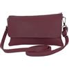 modamoda de T226 Borsa a tracolla da donna in pelle pochette borsa da sera piccola made in Italy, Bordeaux/Viola, s