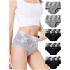 HAVVIS Mutande da donna in cotone elasticizzato, a vita alta, morbide, traspiranti, comode, confezione multipla, 4XL
