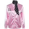 Nofonda Ladies Giacca in raso Giubbotto rosa con sciarpa in polka dot 1950s Costume Lady Giacche donne Pink per feste mascherate Halloween