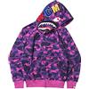 LIAOPUFUS Uomo 3D Stampato Shark Felpa con Cappuccio Hip Hop a Maniche Lunghe Zipper con Cerniera Mimetica Moda Street Wear(M,Blu Destra)