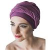CAREBELL Turbante chemioterapia Elegance Malva Gold Bambù per la perdita di capelli Headwear, Malva, Taglia unica