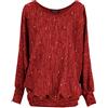 Emma & Giovanni - Oversize Maglie con Perle a Manica 7/8 Lunga - Donna (Rosso, XL-XXL)