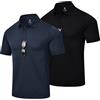 MoFiz Polo Uomo Tattica Maglietta Militare Estiva Manica Corta Golf Sportiva Camicia Asciugatura Rapida Traspirante T-Shirt Pacco da 2 Nero e Blu Navy EU L (US M)