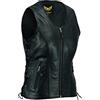 Leatherick Gilet in pelle nero da donna senza maniche in vera pelle di bufalo, gilet/giacca, (22) - 5XL