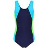 Aquarti Costume da Bagno Intero da Bambina Costumi Ragazze, 025 Blu Scuro/Grigio/Verde, 164