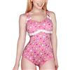 LittleForBig Cotone pagliaccetto Onesie Pigiama Body -Usagi Moon/Teddy Amici, Rosa 2, L