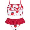 SHEKINI Costume da Bagno Balze da Bambina Regolabile Stampa Ruffled Bikini Top Chic Triangolo Fondo Bikini da Spiaggia Costumi Ragazze Due Pezzi per 6-14 Anni(10-12 Anni,Rosa)