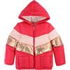 Gifts Treat Cappotto da ragazza giacca impermeabile rosa con cappuccio per bambini cappotti invernali caldi trapuntati piumino per bambini, colore bacca, 4-14 anni, Bacca, 11-12 Years