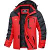 TACVASEN Sci Giacca da Trekking Autunno Inverno da Uomo in Pile Foderata Cappotto Alpinismo, Nero, L