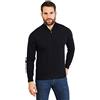 Jack Stuart - Maglione Uomo con Cerniara in Lana Merino (Nero, M)