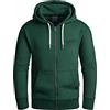 Grin&Bear Felpa con Cappuccio e Zip da Uomo Verde M GEC603