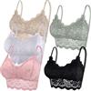 Duufin 5 Pezzi Reggiseno Bralette Pizzo Reggiseno Senza Ferretto per Donna e Ragazze, 5 Colori (Rosa, Bianco, Nero, Cachi, Oliva, L-XL)