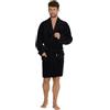 FOREX Lingerie Elegante vestaglia uomo in velluto/vestaglia sportiva in cotone, blu scuro corto, L