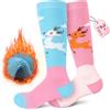 Findway Calze da Sci per Bambini,Calze Termiche per Bambini 85% Cotone Ragazzi Ragazze Calzini da Neve Traspirante Caldo Inverno All'aperto Calzini da Sci per Sci Pattinaggio Snowboard,2 Paia/3 Paia