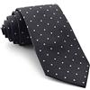 Cencibel Smart Casual Cravatta a Pois o a Puntini, Sfondo nero con pallini bianchi, Taglia unica