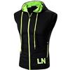 YCUEUST Felpa Uomo Senza Maniche con Cappuccio Canotte Sportive Bodybuilding Casual Contrasto Verde XL