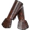 HiiFeuer Viking Fenrir Guanto,Medievale Finta Pelle Armatura di Braccio Cavaliere, Larp Costume di Halloween (Nero B)