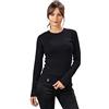 ALPIN LOACKER Maglie Lunghe Donna in Lana Merino - Maglietta e Intimo Termico per Sport e attività Outdoor, Nero L