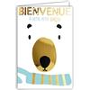 Afie 69-7081 - Biglietto di auguri per il vostro bambino, nascita, battesimo, o Adozione orsacchiotto in pile, colore: Bianco/Blu/Oro Oro
