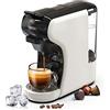 HIBREW Macchina da caffè H1A, macchina da caffè multi-capsula 4 in 1, macchina caffè espresso, compatibile con cialde DG/Nes/ESE/caffè macinato, arresto automatico, caffè caldo e freddo, bianco