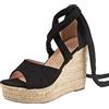 Kobilee Sandali Donna Eleganti Aperta Comode Ciabatte Lacci Espadrillas Casual Sandali Zeppa Sandali Estive Bohemia Basso Plateau Sandalo Alto con Tacco