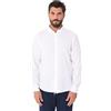 Ciabalù Camicia Uomo Lino Slim Fit Manica Lunga Estiva Camicie Sartoriali Eleganti Casual (Bianco, XL)