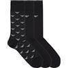 Emporio Armani 3 Pack Short Socks Gifting Confezione da 3 Calzini Corti, Black/Pearl, Taglia Unica (Pacco da 3) Uomo