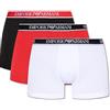 Emporio Armani Men's 3-Pack Core Logoband Boxer, White/Black/Red, L (Pacco da 3) Uomini