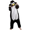 Luojida Carnevale Halloween Costume o Pigiama Animali Cosplay Party Tuta OnePiece Regalo di Compleanno per Adulti Adolescenziale Ragazzi (XS(135-145cm), Pinguini)