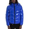 Giosal Giubbotto Uomo Bomber Lucido Vernice Cappuccio Tinta Unita (Blu Royal, M)