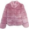 GUOCU Giacca Corto Pelliccia Sintetica Donna,Eleganti Cappotto in Finta Pelliccia di Volpe Caldo Moda Faux Fur Cappotti a Maniche Lunghe Spessa Giubbotto Parka Capispalla Peluche Cardigan L-Rosa 3XL