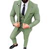 Botong Uomini 3 PC Slim Fit Notch Risvolto Abiti Singolo Petto Matrimonio Smoking Prom Abiti Giacca Gilet Pantaloni, Verde tè., 48