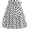 FYMNSI Rockabilly - Gonna da donna Vinatge estate anni '50, lunghezza al ginocchio, stile retrò, a pois con stampa floreale, Bianco a pois, L