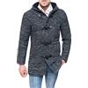 Evoga Cappotto Montgomery Uomo Sartoriale Casual Tweed Giacca Invernale (s, Nero)