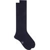 Gallo Calze lunghe uomo cotone Island Cotton blu tinta unita a coste