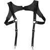 Freebily Cinghie per Gilet in Pelle da Uomo Bretelle in Pelle con Fibbia Regolabile Cintura Pettorale Vintage Punk Imbracatura per Pantaloni Bretelle da Sposa Body Chest Harness Nero Taglia unica