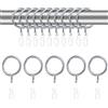 Fulushouxi 24 Pezzi Argento Anelli per Tende in Metallo, Anelli per Appendere e Ganci per Tende in Plastica, Anelli Gancio per Tende 30mm Diametro Interno per Appendere Tende da Doccia per Aste per Tende