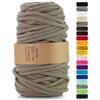 Netuno 1x corda macramè colorata beige scuro 9 mm 50 m corda in cotone anima in poliestere filo spago uncinetto ferri da maglia decorazioni cordoncino colorato cavo