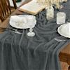 Artoid Mode Runner da Tavolo Boho Garza da Formaggio Grigio Argento, 300 cm, Decorazione da Tavolo da Cucina, per Interni, Vacanze, Matrimoni