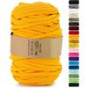Netuno 1x corda macramè colorata giallo scuro 9 mm 50 m corda in cotone anima in poliestere filo spago uncinetto ferri da maglia decorazioni cordoncino colorato cavo