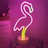ENUOLI Flamingo Neon Sign Luce al neon con base Led Neon Sign per la decorazione della parete USB o luce notturna al neon alimentata a batteria Lampada al neon per i bambini del festival di Natale