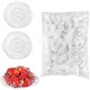 Moxamo Coperchio Ciotola in Plastica 100 Pezzi,Tappi di conservazione freschi,Involucro di plastica PE Riutilizzabile Copri Ciotola per Alimenti Elastici Contenitori per Ciotole, Avanzi,Picnic All'aperto