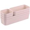 Engelland 1 set di organizer per cassetti, divisorio, regolabile, per il soggiorno, il bagno, in plastica, rosa