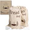 New Living Confezione da 2 sacchetti per il pane in lino naturale, riutilizzabili, sacchetti per il pane da 38 x 27 cm, ecologici