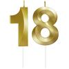 Lahviuu Candele di Compleanno Numero,Candele Decorazione di Topper Torta Buon Compleanno,per Festa Nozze Anniversario Celebrazione Forniture,18 Anni (Oro)